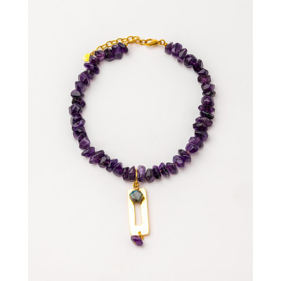 COLLAR CORTO CON AMATISTA