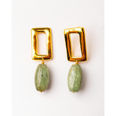 PENDIENTES CON CIANITA VERDE