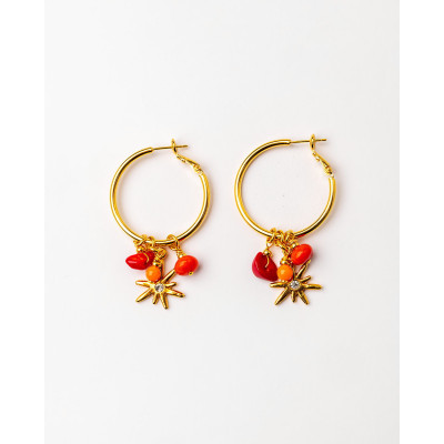 PENDIENTES CON CORAL
