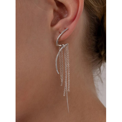PENDIENTES LARGOS DE PLATA...