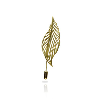 BROCHE PLUMA ORO