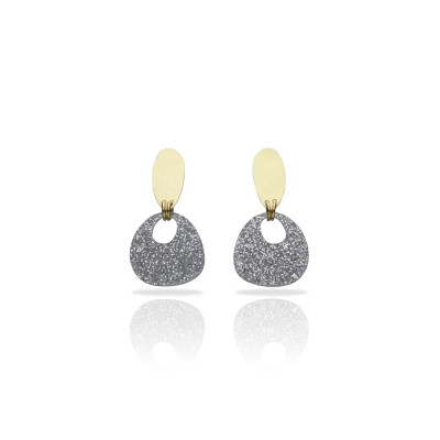 PENDIENTES K-KEO GLITTER PLATA