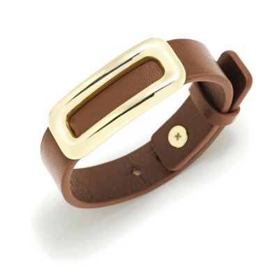 Pulsera Gatsby Gold cuero...